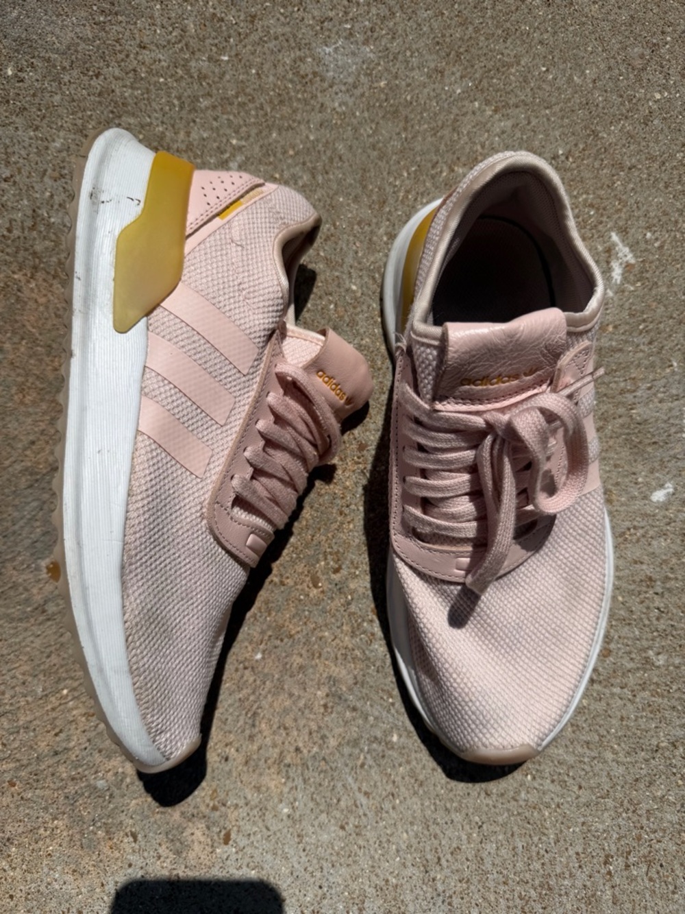 adidas Women's Blush Pink Athletic Sneakers with Gold Accent